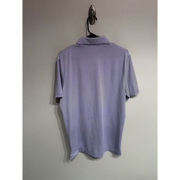 Greyson Mens Medium Purple Striped Golf Polo Shirt FLAW - Picture 6 of 8